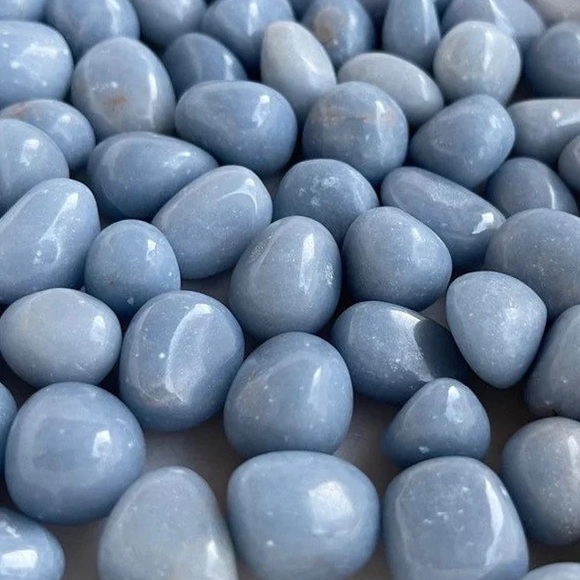 Blue Angelite Crystal Tumble Stone - Picture 4 of 4